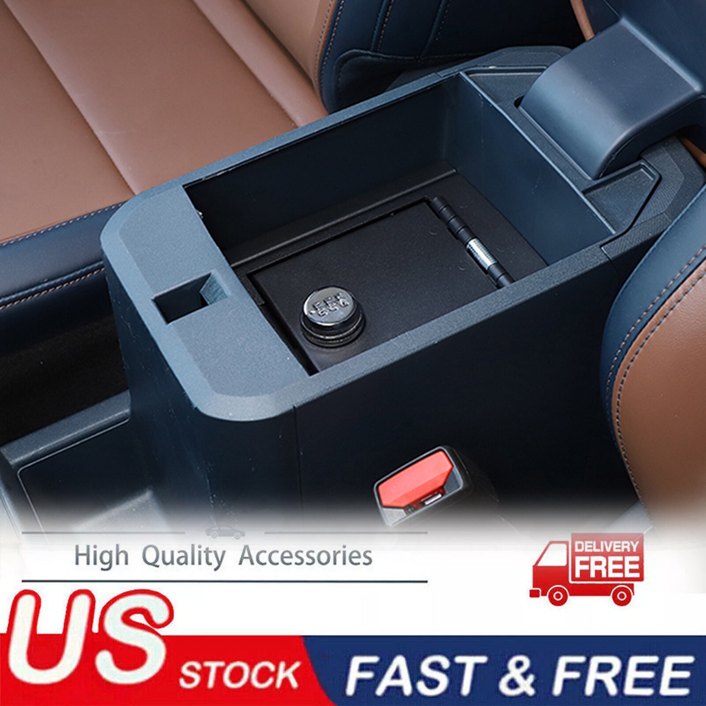 Center console vault safe armrest storage lock box suitable for Maverick 2022 - 24- n