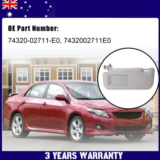 Left Driver Side Grey Sun Visor For 2009-2013 for Corolla 1.8L 74320-02711-E0 v