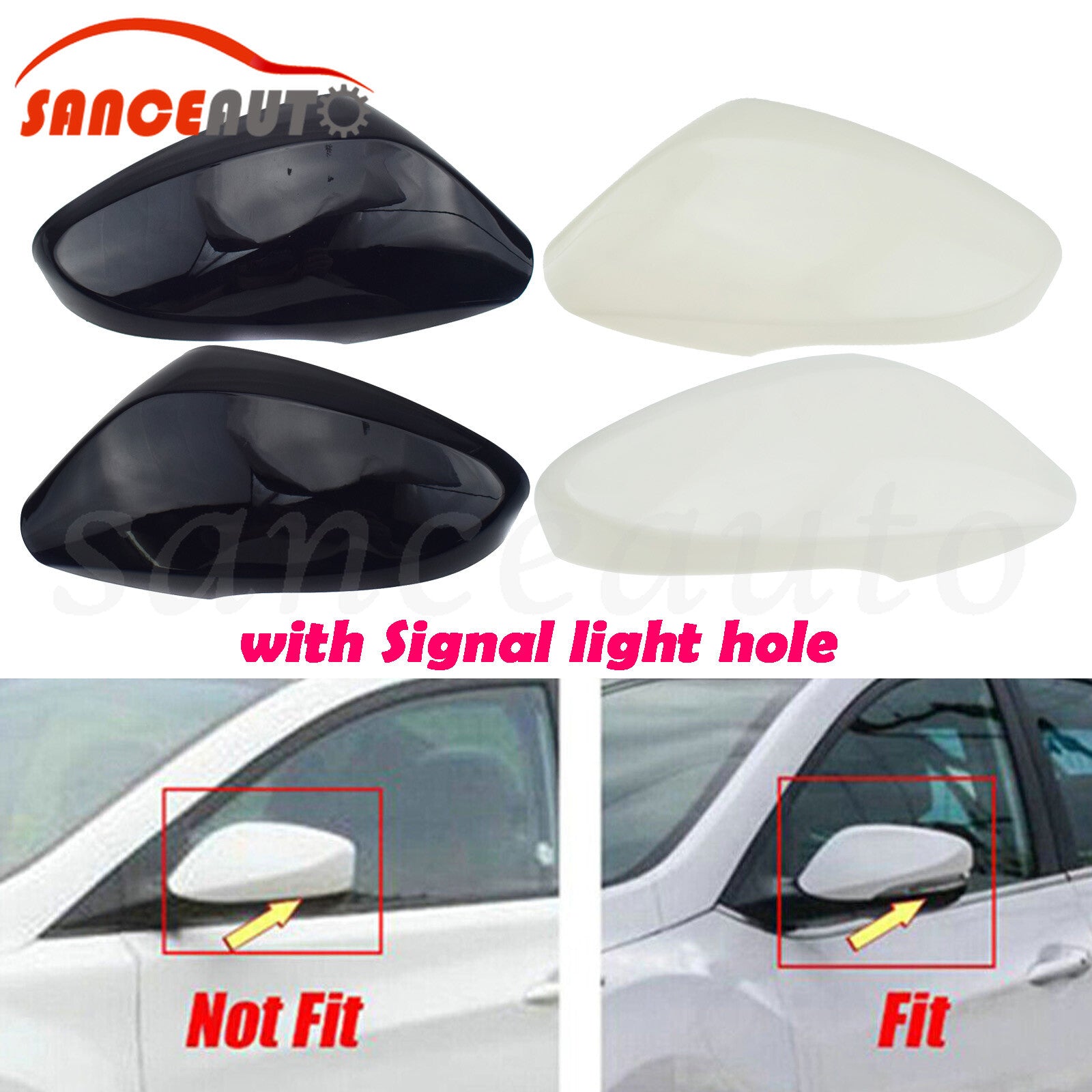 Rearview mirror covers left/right for Hyundai for Elantra 2011-2016 with signal holes. n