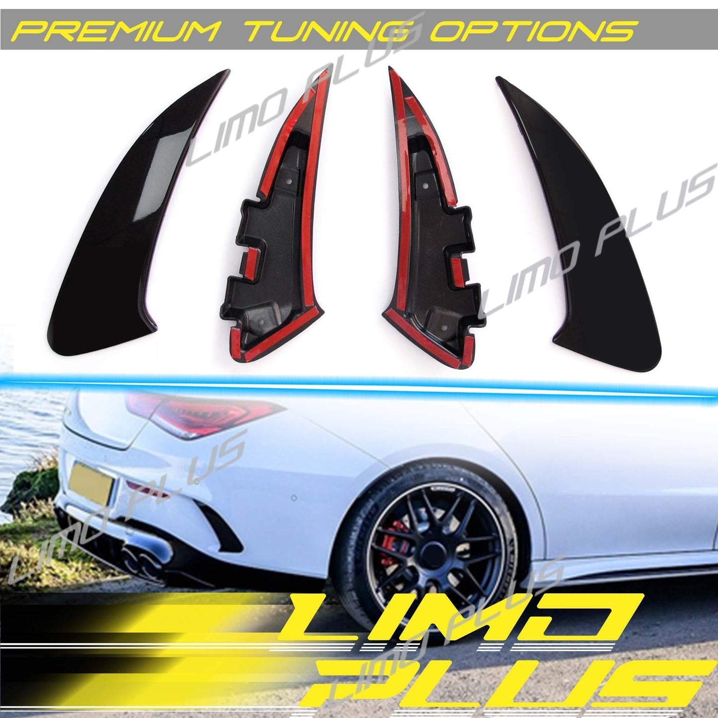 For 2020-2023 for Mercedes C118 CLA250 CLA35 AMG Rear Side Vents Trim Gloss Black v