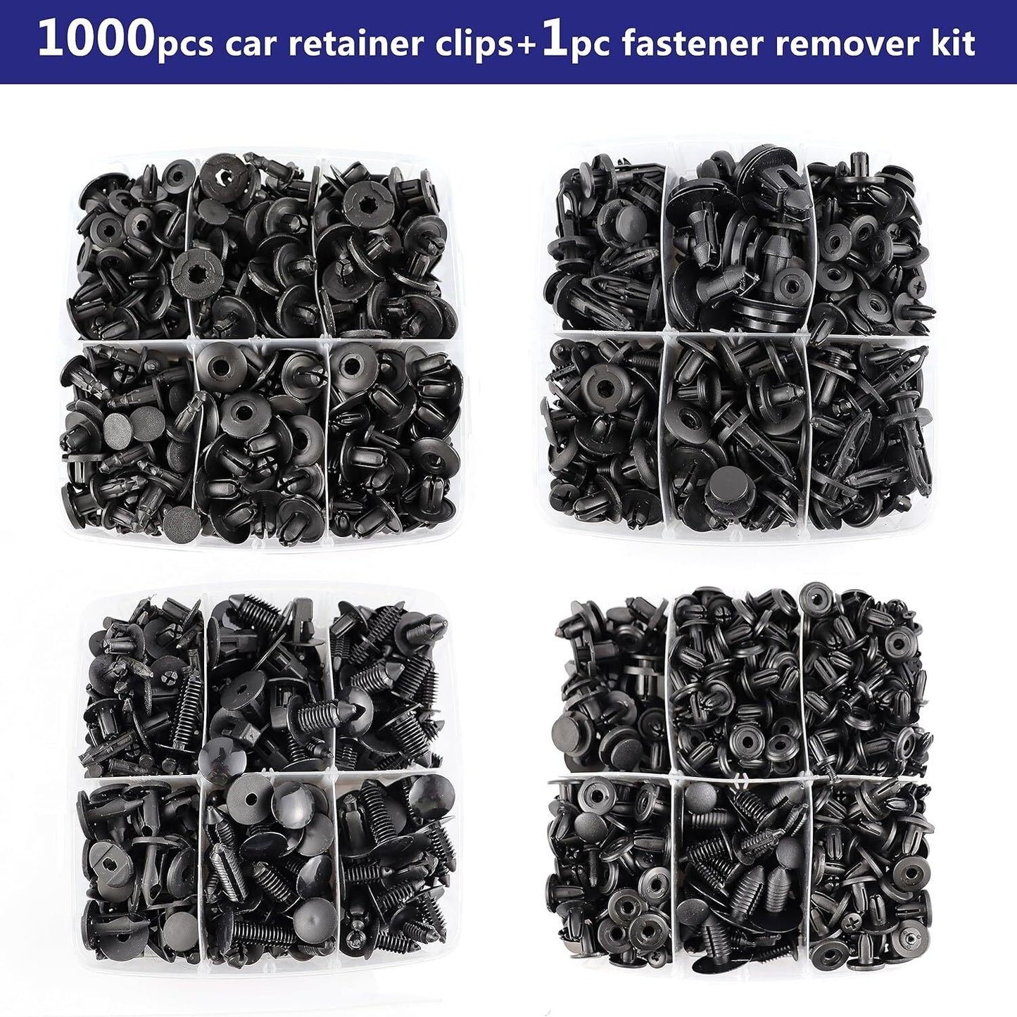 1000-piece pack of car bumper clips, cover holders, fixing clips, plastic rivets, push pins, Christmas tree-shaped clips