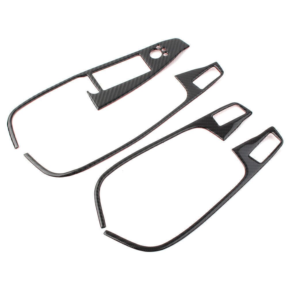 4x Interior Window Switch Button Cover Trim RHD for Audi Q5 2009-17 Carbon Fiber