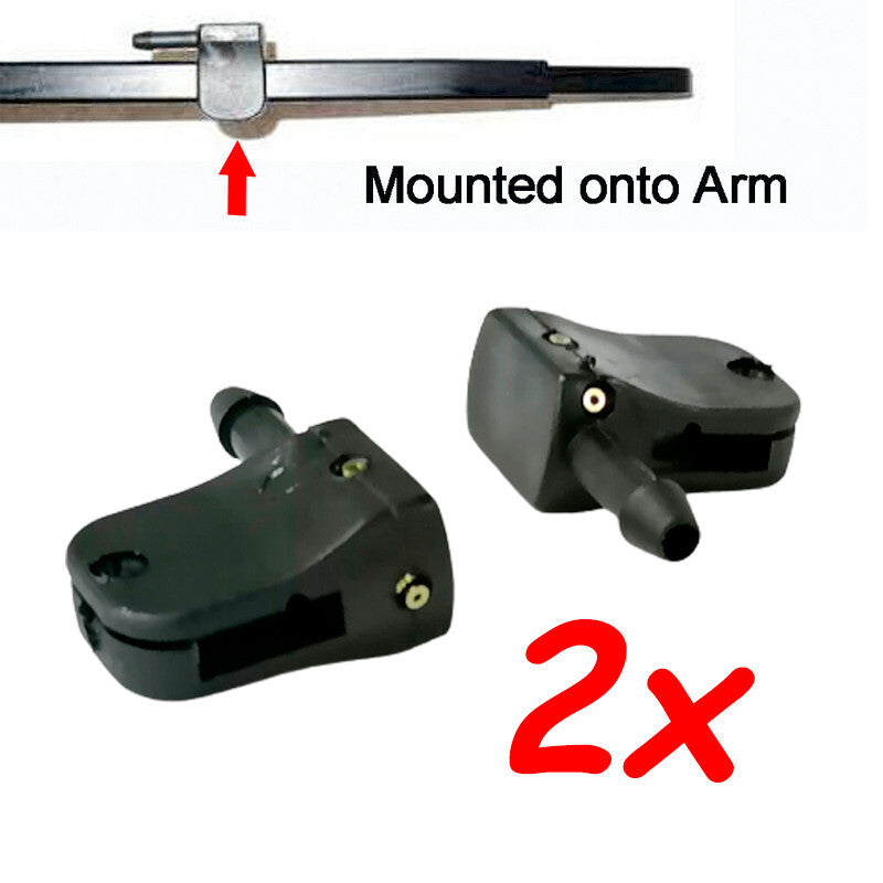 Front Windshield Washer Nozzles Jet Spray Van Trunk For Wiper Arm 12mm Universal