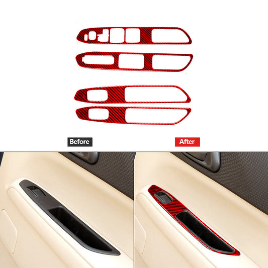 7X Carbon Fiber Dashboard Console Panel Cover Trim for Audi TT 8N 2001-2006 v