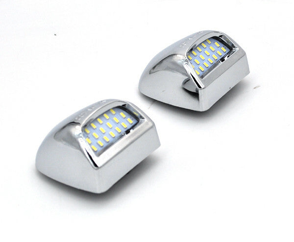 Chrome WHITE LED LICENSE PLATE LIGHTS For 2014-2018 for Chevy Silverado & for GMC for Sierra v