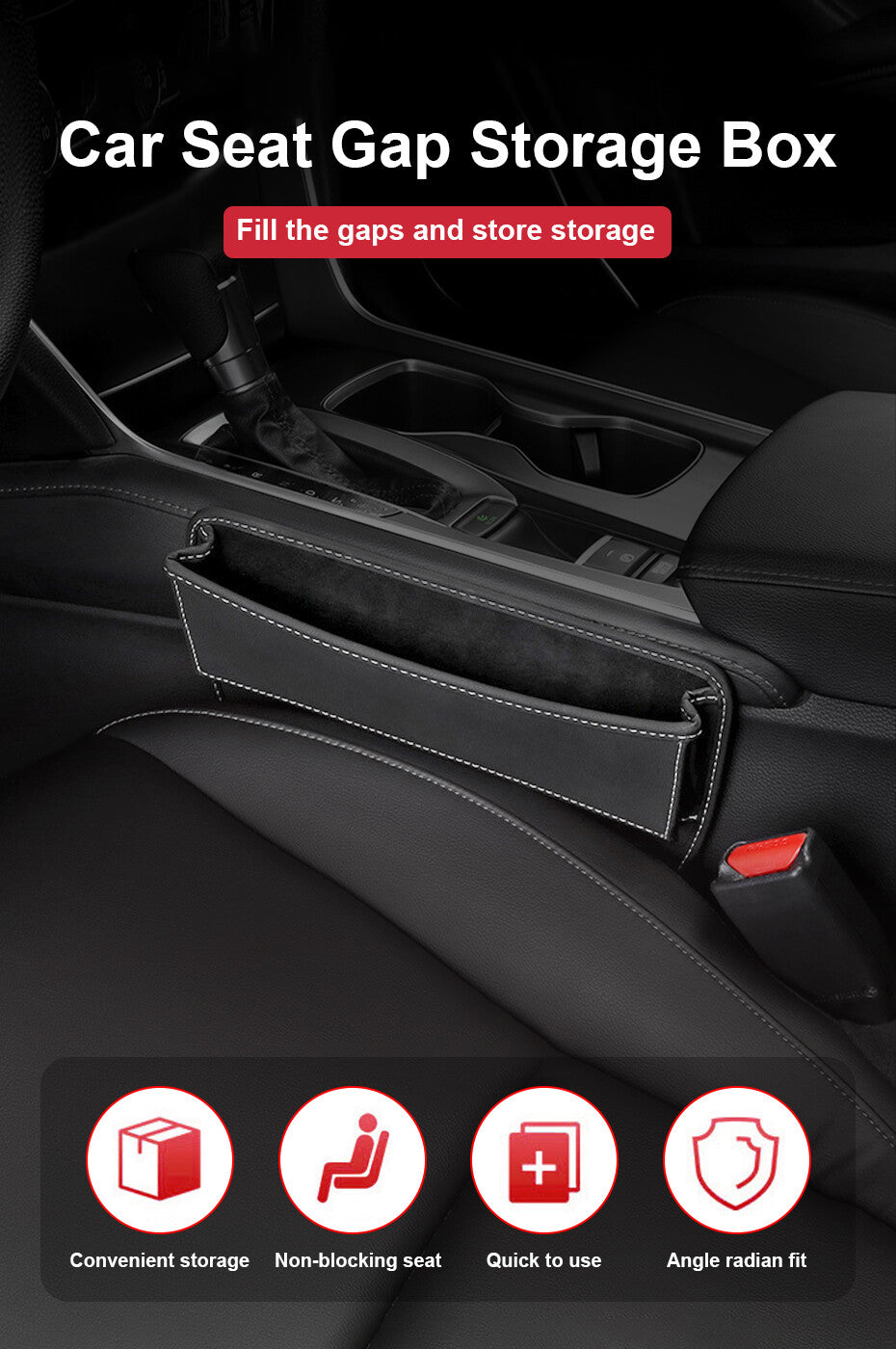 Car for Seat Console Gap Storage Bag Organizers Pockets Leather Interior Accessories