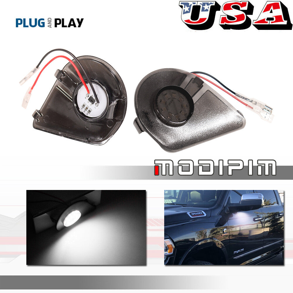 6000K LED side mirror water pit light suitable for 10-19 for Dodge for Ram 1500 2500 3500 4500 5500- v