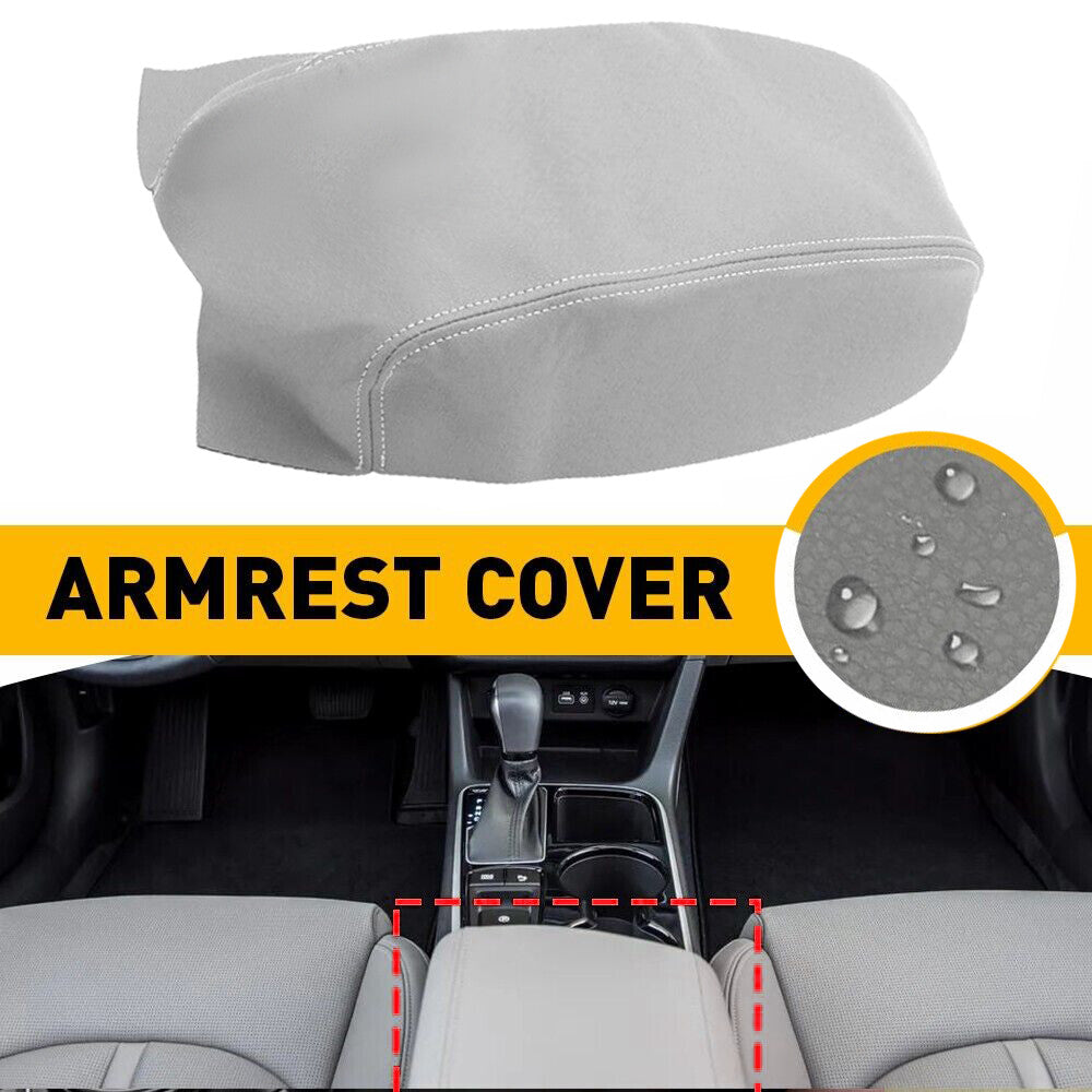 Suitable for 2015-2019 for Hyundai Sonata console cover and armrest cover, leather, grey. n