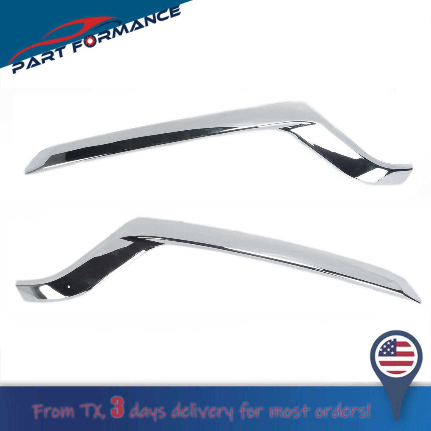 For 2018 - 2019 for Explorer Front Lower Bumper Decorative Mould for CHRome Left + Right - v