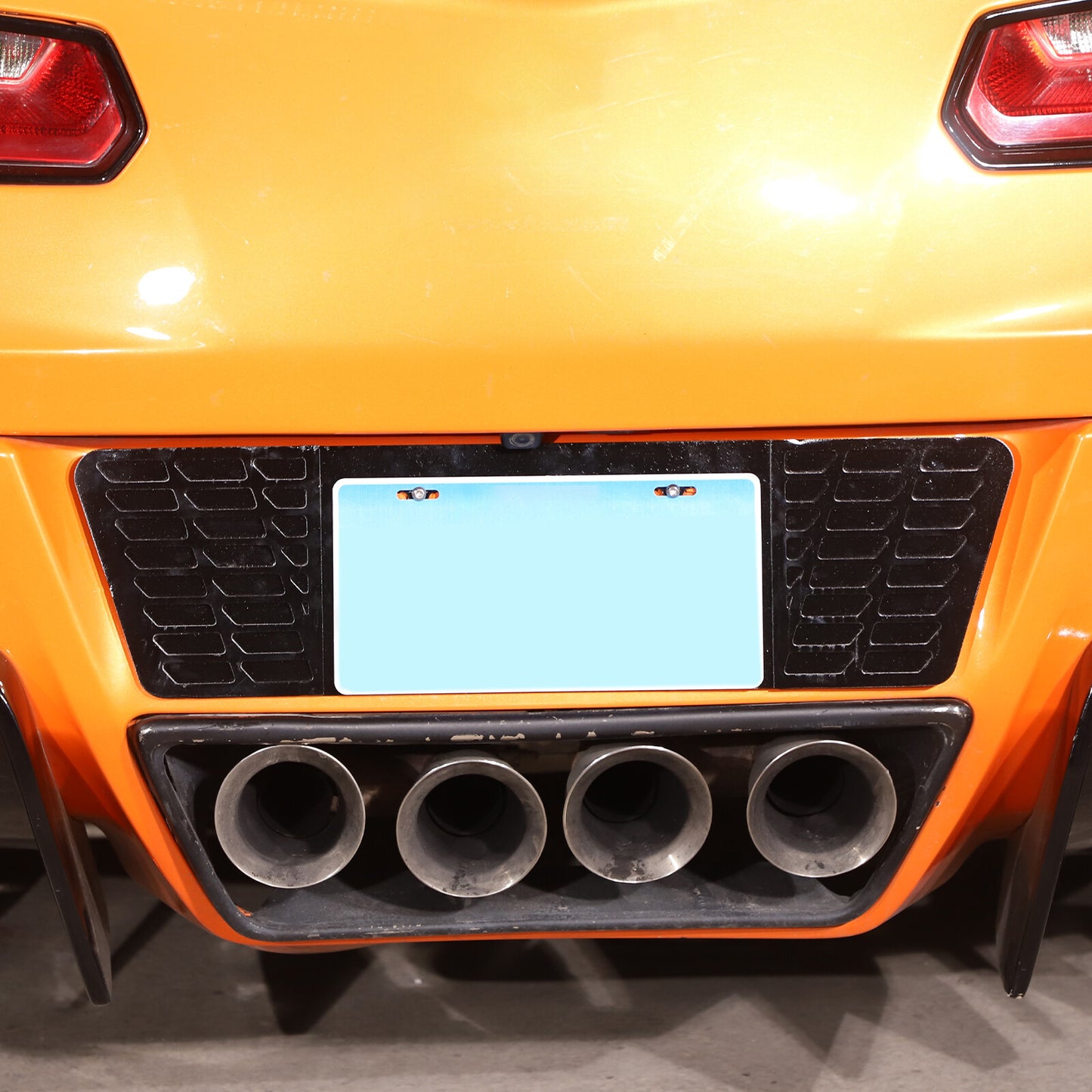 Alloy rear license plate frame, black, suitable for Corvette C7 2014-2019. n