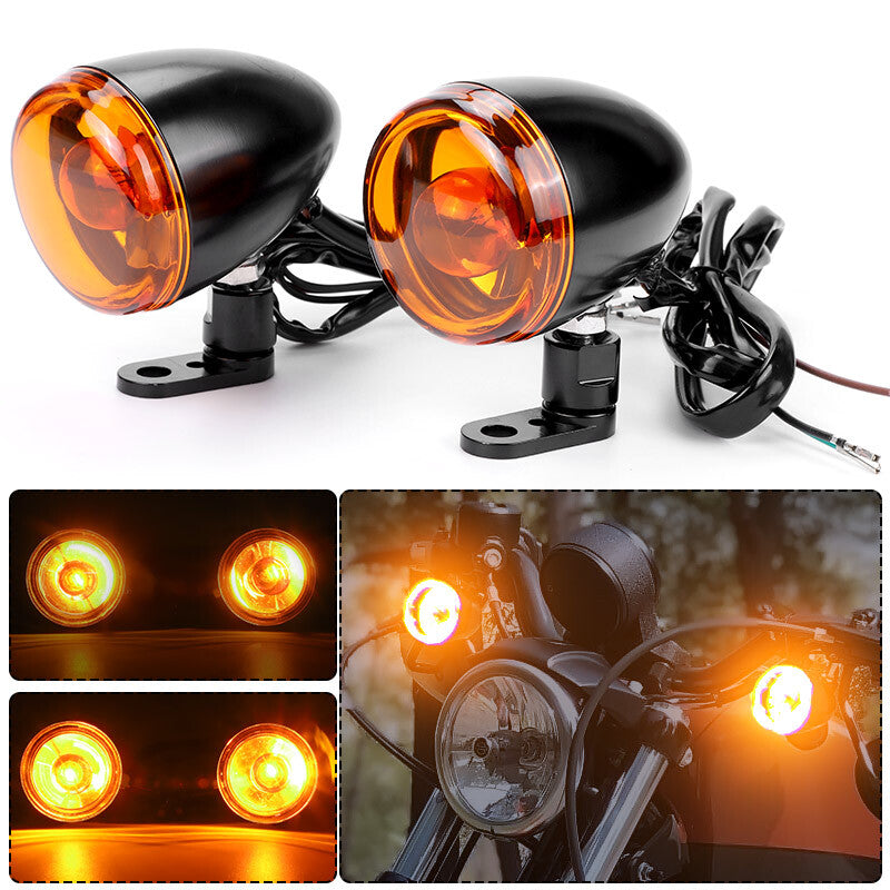 2X Front Turn Signal Blinker Lights DRL for Dyna Sportster XL Softail Dyna FXD