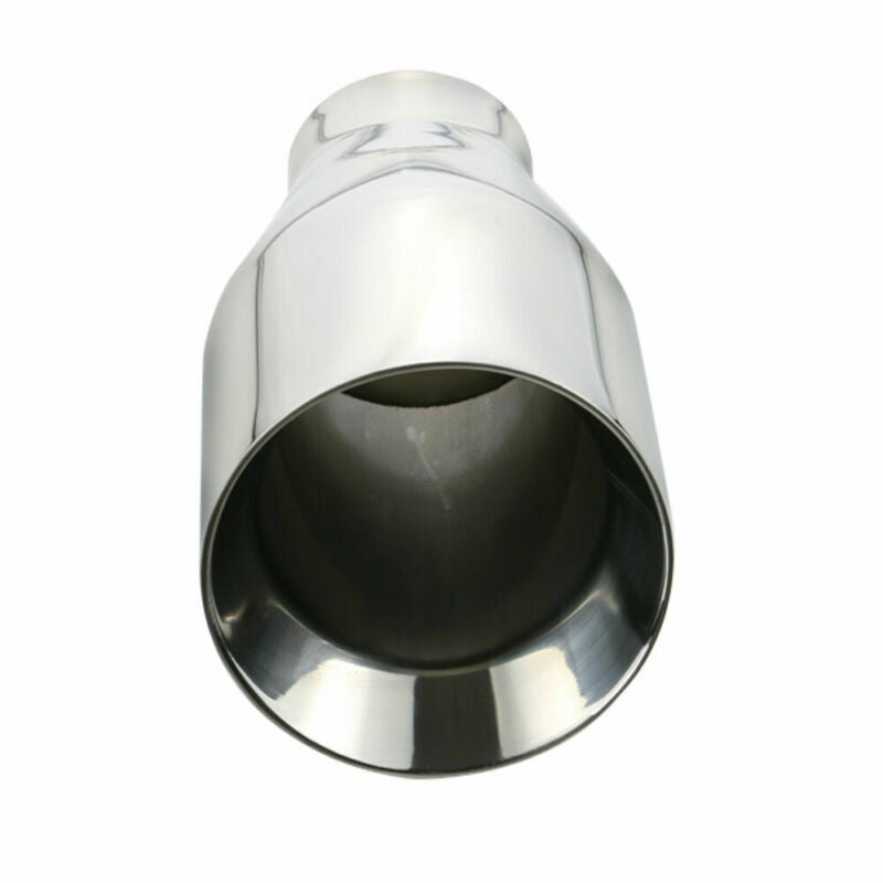 1x Sliver Universal 60mm inlet 4'' outlet Exhaust End Tips Exhaust Tip 2.36inch