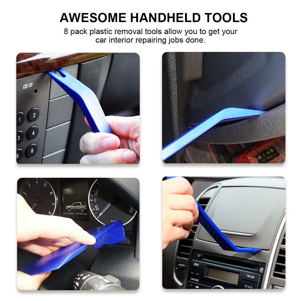 Car Trim Removal Tool Kit Set Door Panel Fastener Auto Dashboard Plastic Tools Q