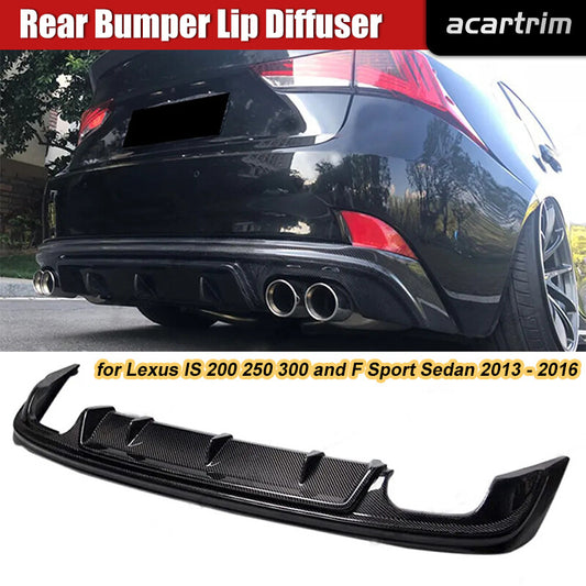 Carbon Fiber Rear Bumper Diffuser Lip Spoiler for Lexus IS IS350 IS F 2013-2016