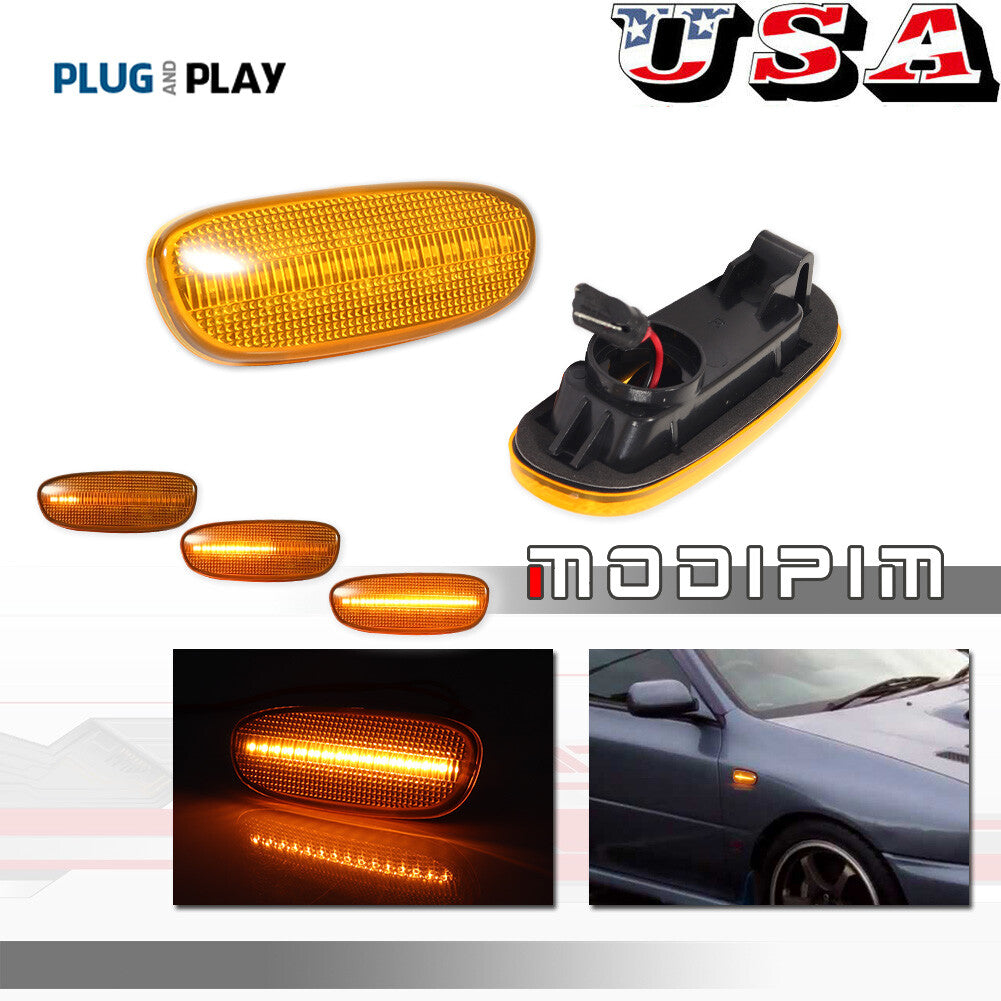 Suitable for 1993-01 for Subaru Impreza sequential amber mudguard LED side marker flashing- v