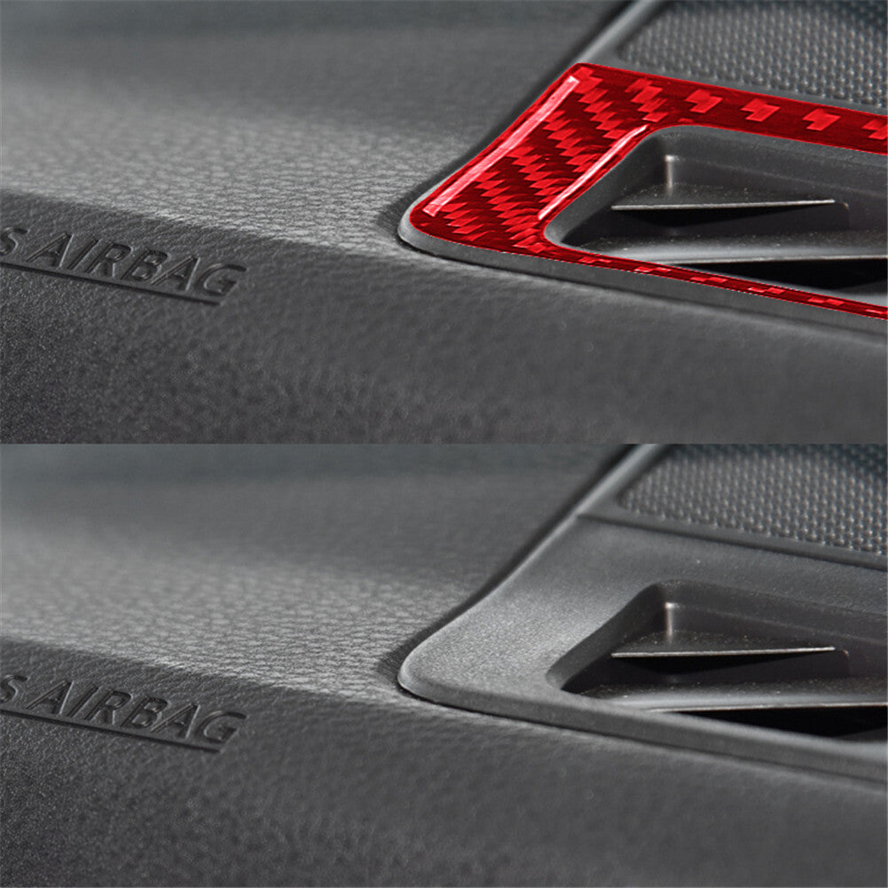 2Pcs Carbon Fiber Interior Side Window Trim Cover For Explorer 2011-2014 v