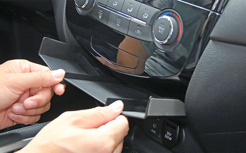Console Storage Box Cover Trim Fit for Nissan Rogue Sport 2017-2021 Carbon Fiber