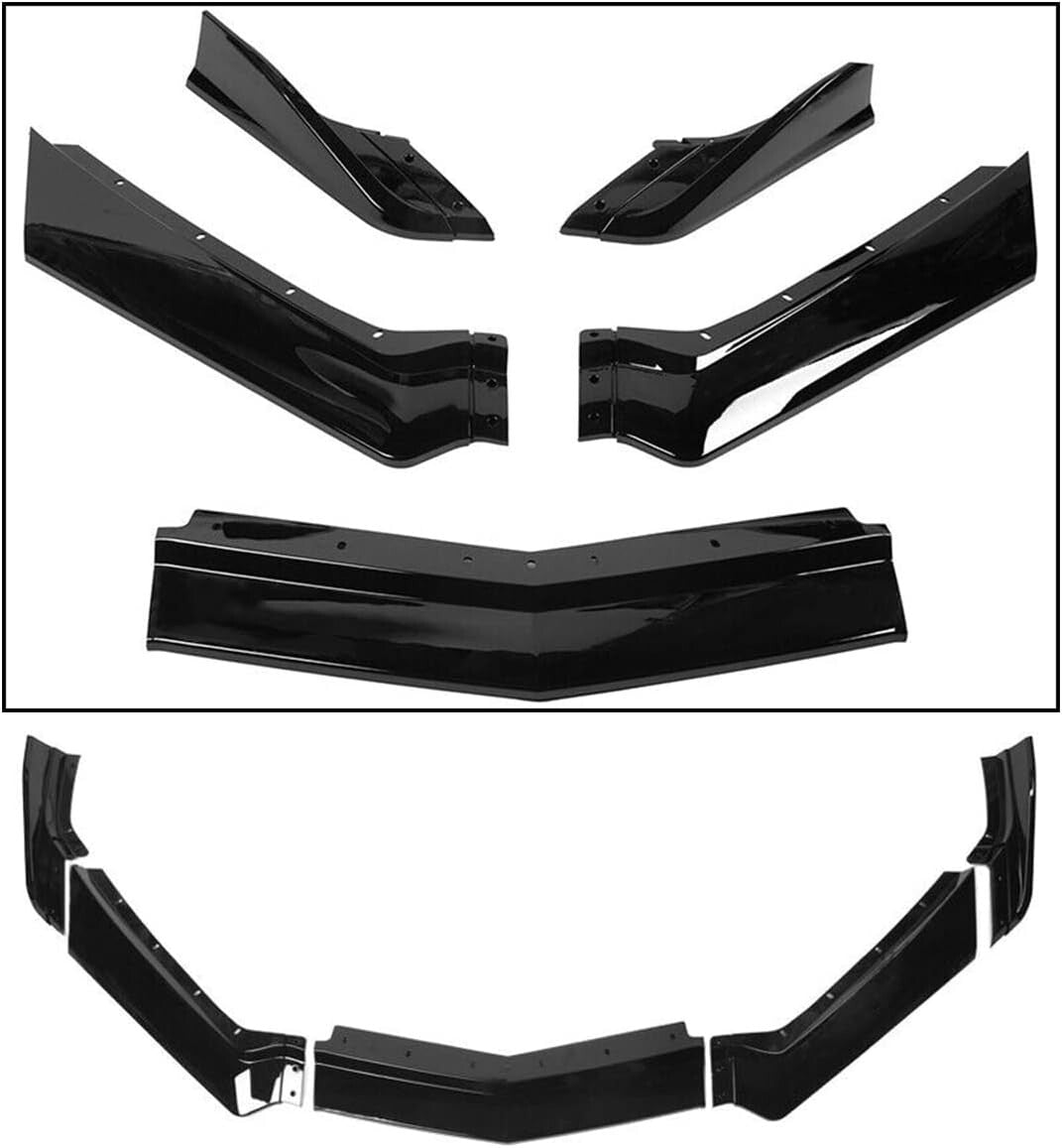 Front Bumper Lip Spoiler Splitter for Corvette C8 20-2022 5VM Style Glossy Black n