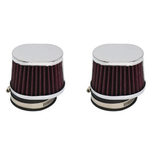 2x 45mm Motorcycle High Flow Air Filter Engine Inlet Intake Cleaner Pod Reusable Q
