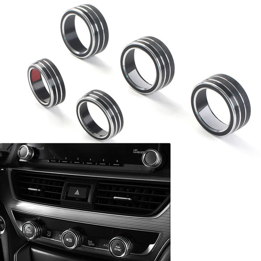 Control Switch Knob Ring Cover Trim Fit for Honda Accord 10th Generation 18-22 Black