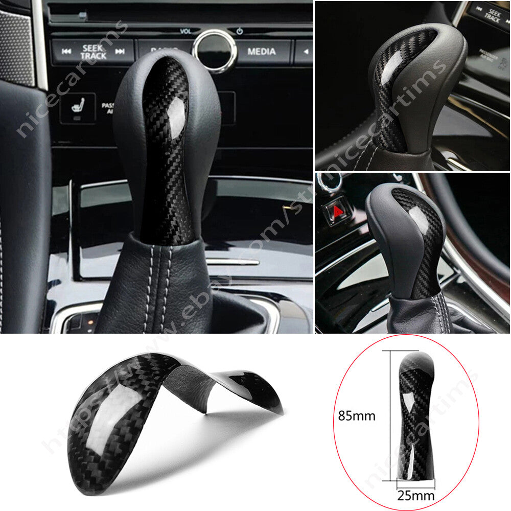 Real Carbon Fiber Console Gear Shift Knob Cover Fit for Infiniti Q50 Q60 2014-22