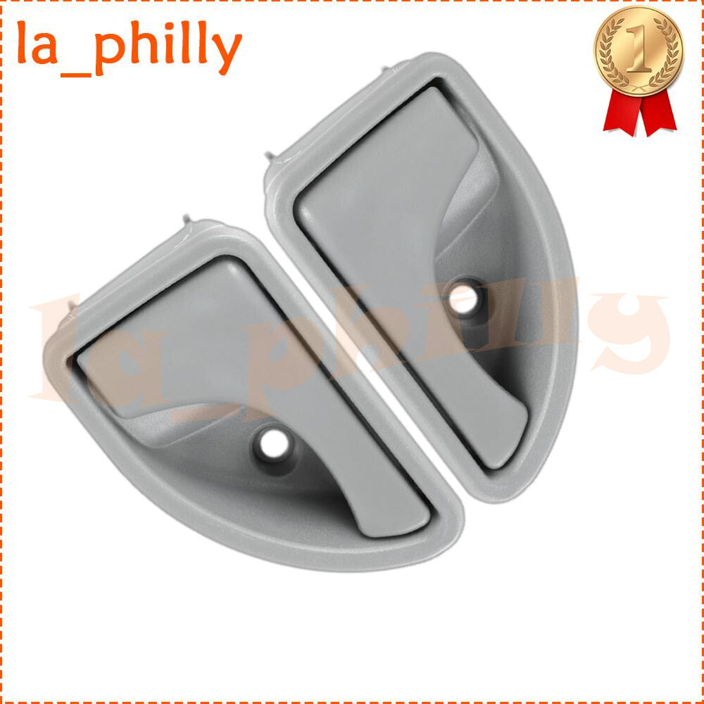 Pair For 1998-07 for Renault Twingo Kangoo Gray Front Inner Door Handle LeftRight Q