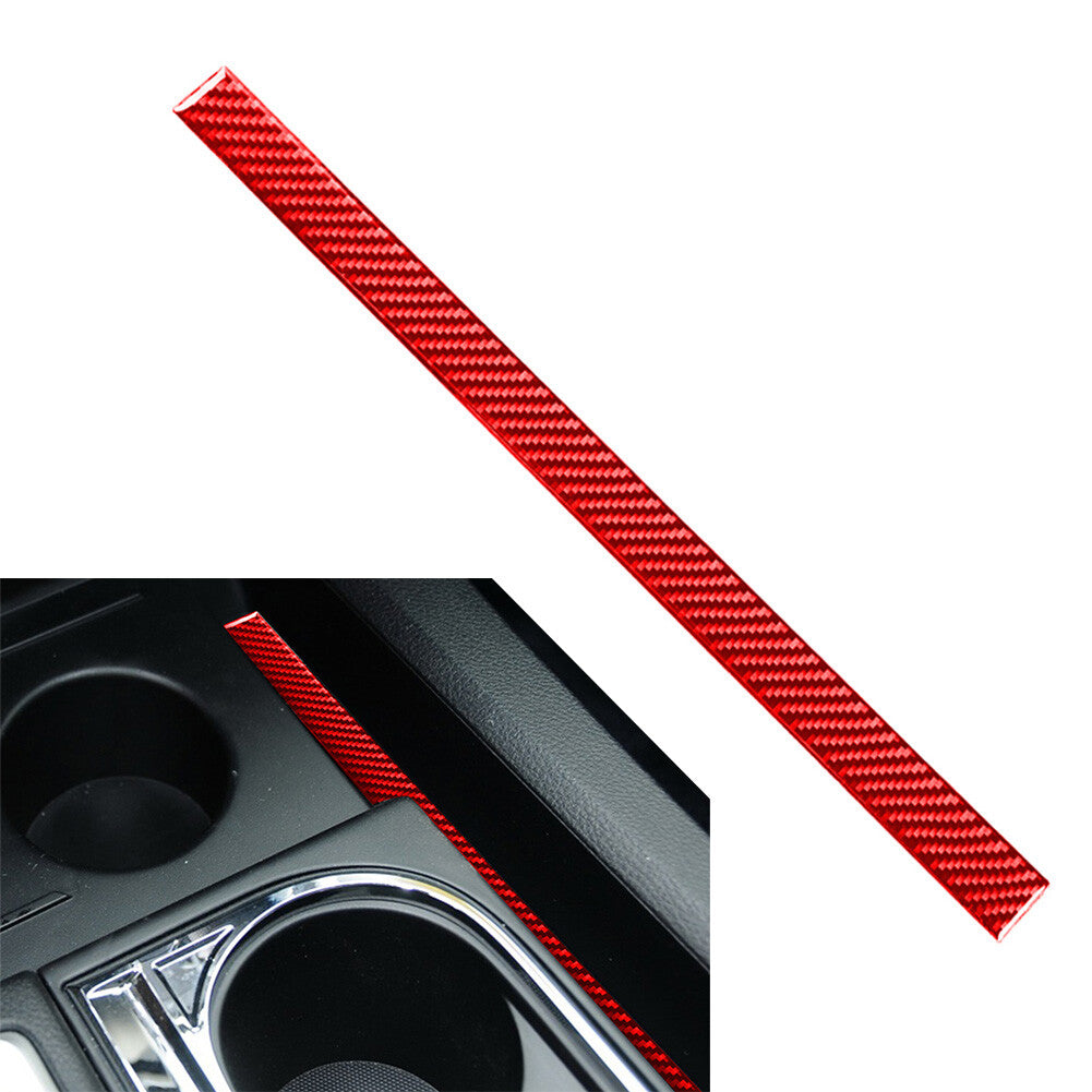 Car Center Console Water Cup Holder Stripe Cover for Toyota Tundra 2014-2021 Red