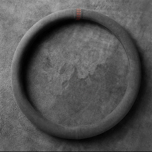 Car Steering Wheel Cover 38cm/15in Black Suede Breathable Sweat Absorbing New n