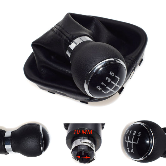 Black 5-speed gear shifter with leather boots, suitable for Jetta , for Golf 6, MK5, and MK6. Brand new, 05-14. n