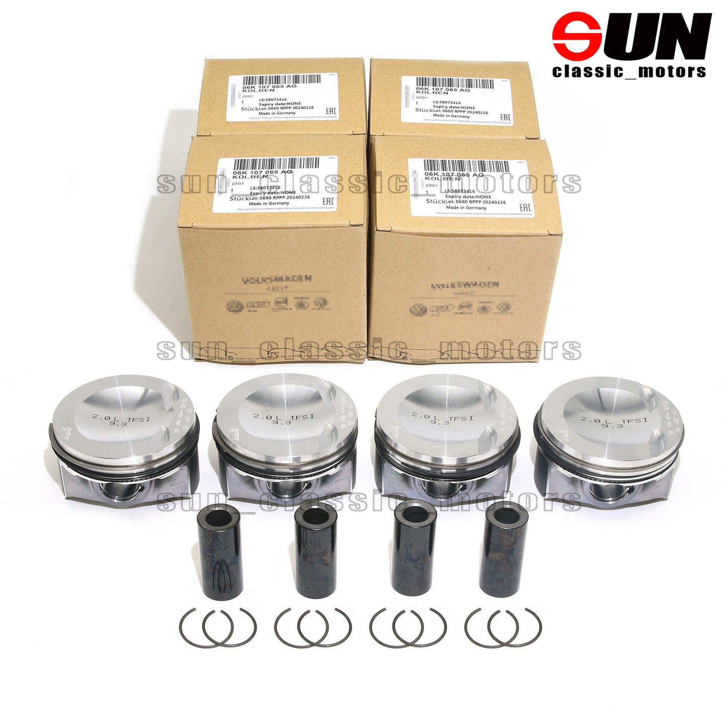 Pistons & Rings Set Oversized 0.5mm for Audi S3 8V for VW for Golf R MK7 2.0 TSI CJX DNU