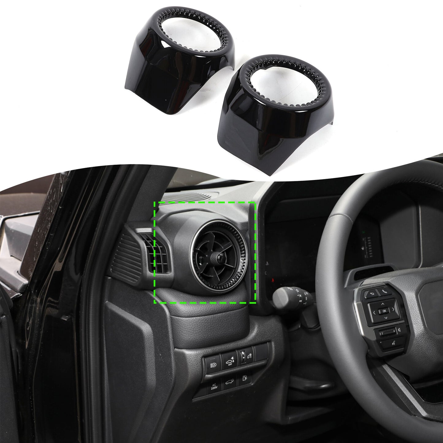Gloss black side air vent frames suitable for 2024 and 2025 Prado for Land Cruiser LC250 n