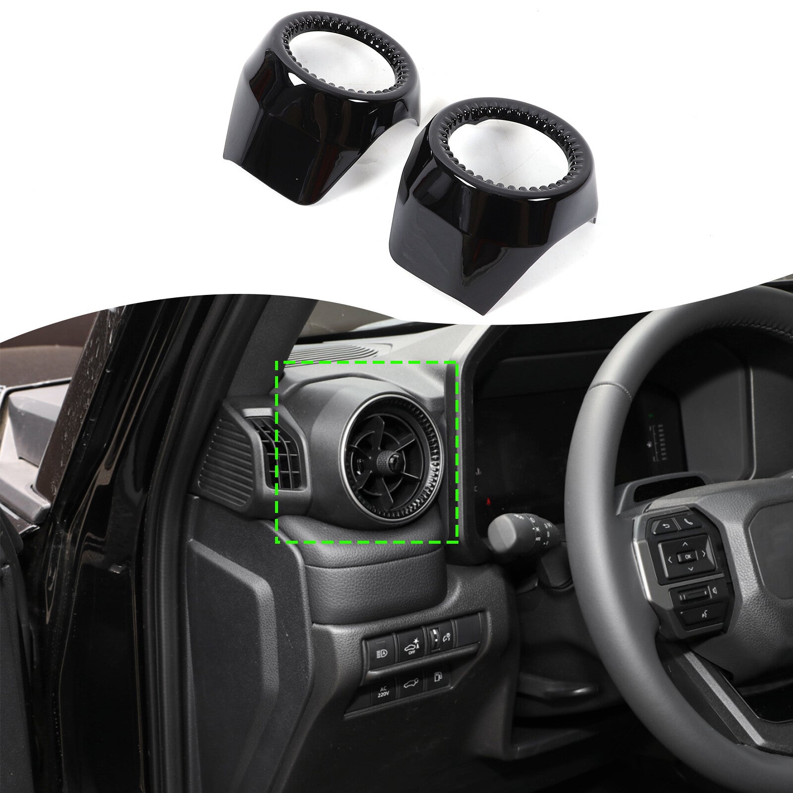 Gloss black side air vent frames suitable for 2024 and 2025 Prado for Land Cruiser LC250 n