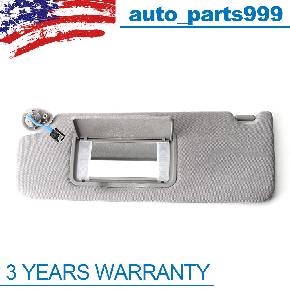 1X 2016 - 2022 Grey Left Driver's Side Sun Visor Assembly with Mirror for Honda Pilot- n