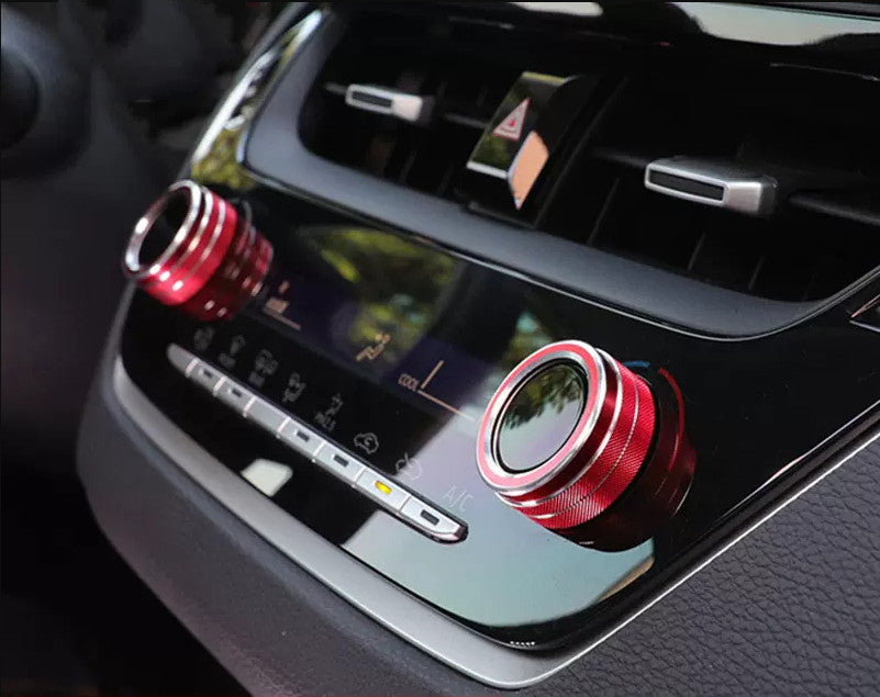 2X Console Air-Condition Adjust knob Red Trim Cover for Toyota for Corolla 2020-24