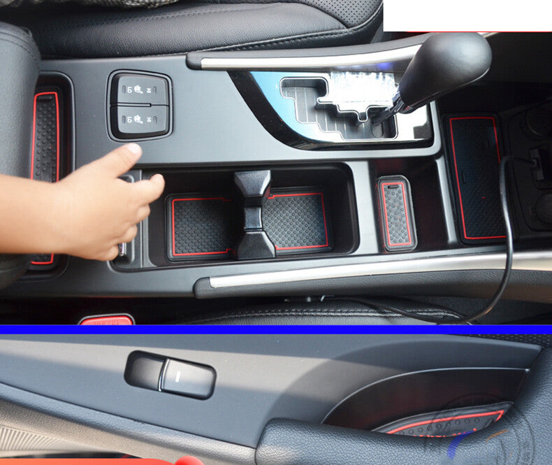 Non-slip Door Slot Mat for Hyundai Sonata 2011-2014 Gate Groove Panel Cup Pad