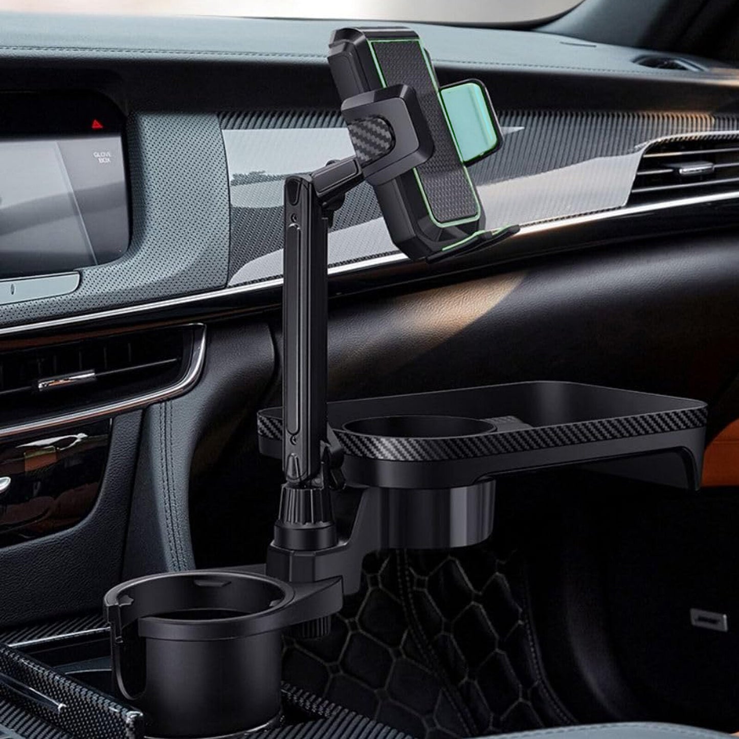 Large Cup Holder Phone Mount for Car 4 in 1 Rotation Food Table Expander O9W6 Q
