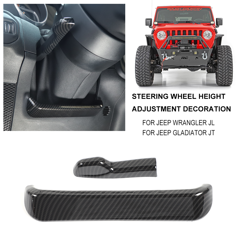Carbon Fiber Steering Wheel Height Adjust Cover Trim for Jeep for Wrangler JL JT 18+