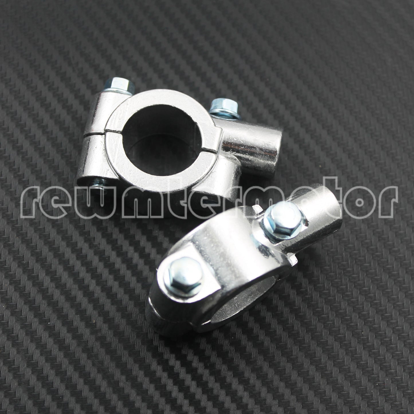 8mm Motorcycle Handlebar Mirrors Mirror Bracket Clamp Mount Brackets Silver Q