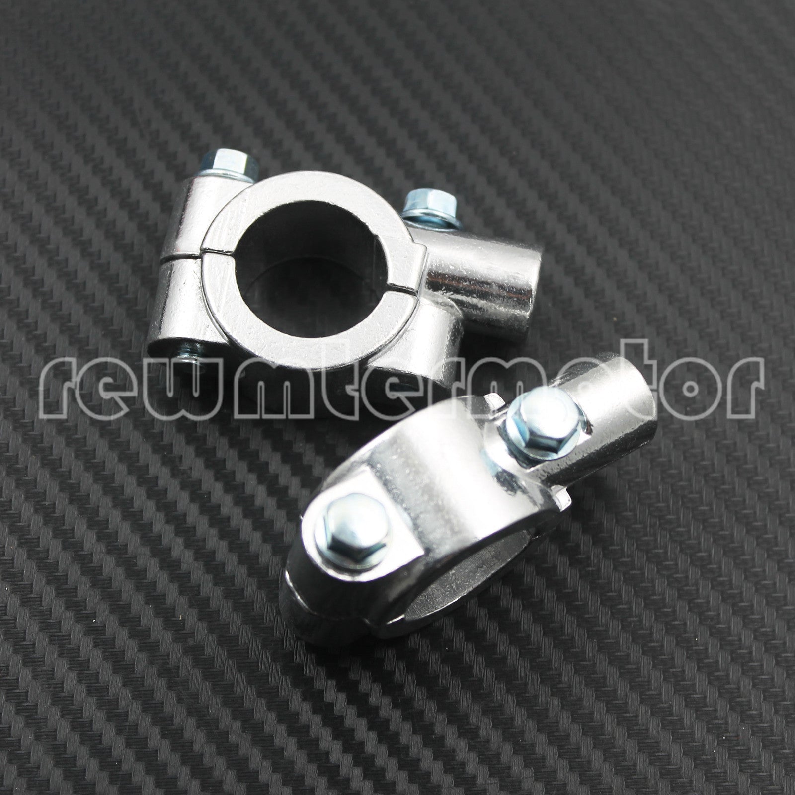 8mm Motorcycle Handlebar Mirrors Mirror Bracket Clamp Mount Brackets Silver Q