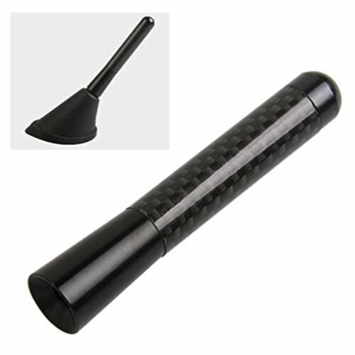 1-piece 3-inch car carbon fiber screw radio short antenna kit with screws - n