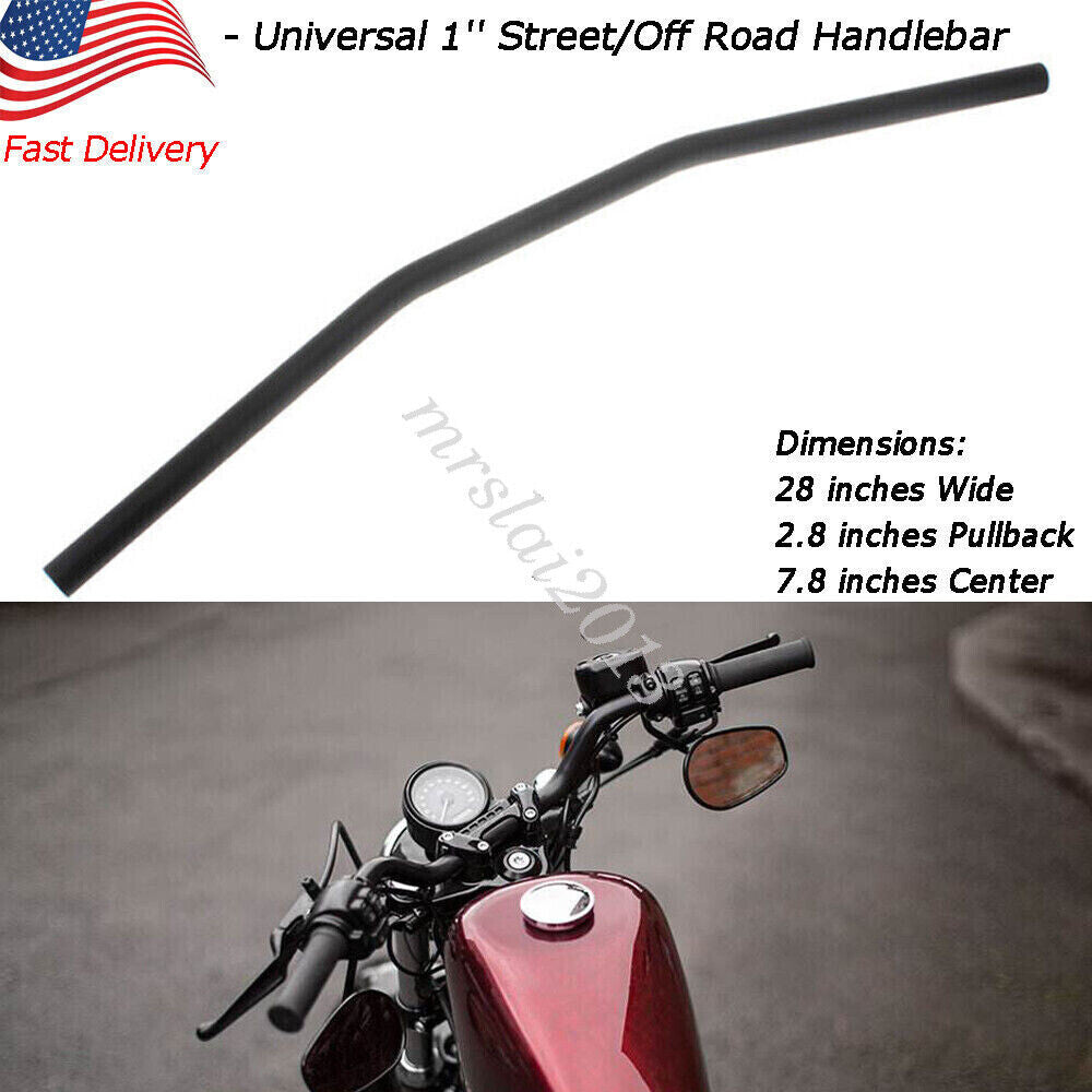 Motorcycle Handlebars 25mm 1 Drag Bars Flat for Harley Street / Off Road Racer Q