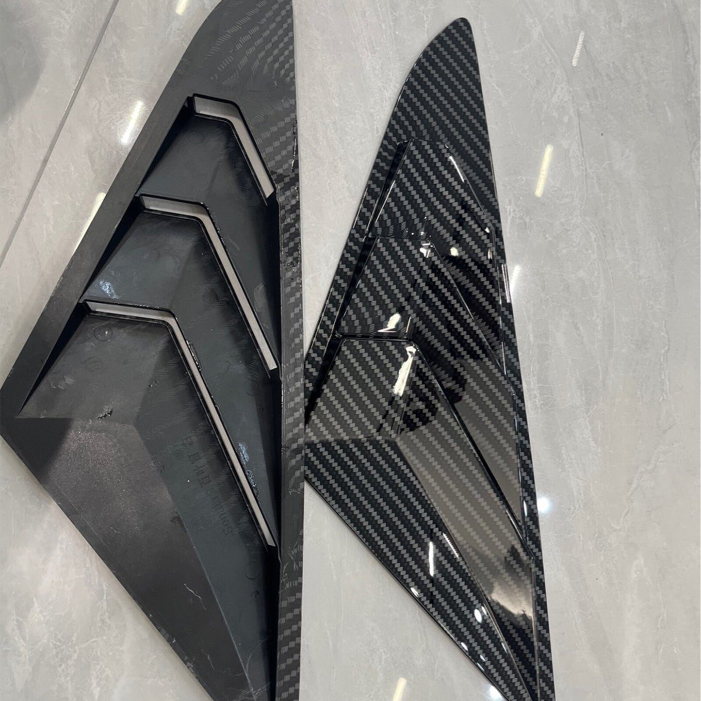 2-piece carbon fiber exterior side vent spoon outdoor trim for the modern Sonata 15-19