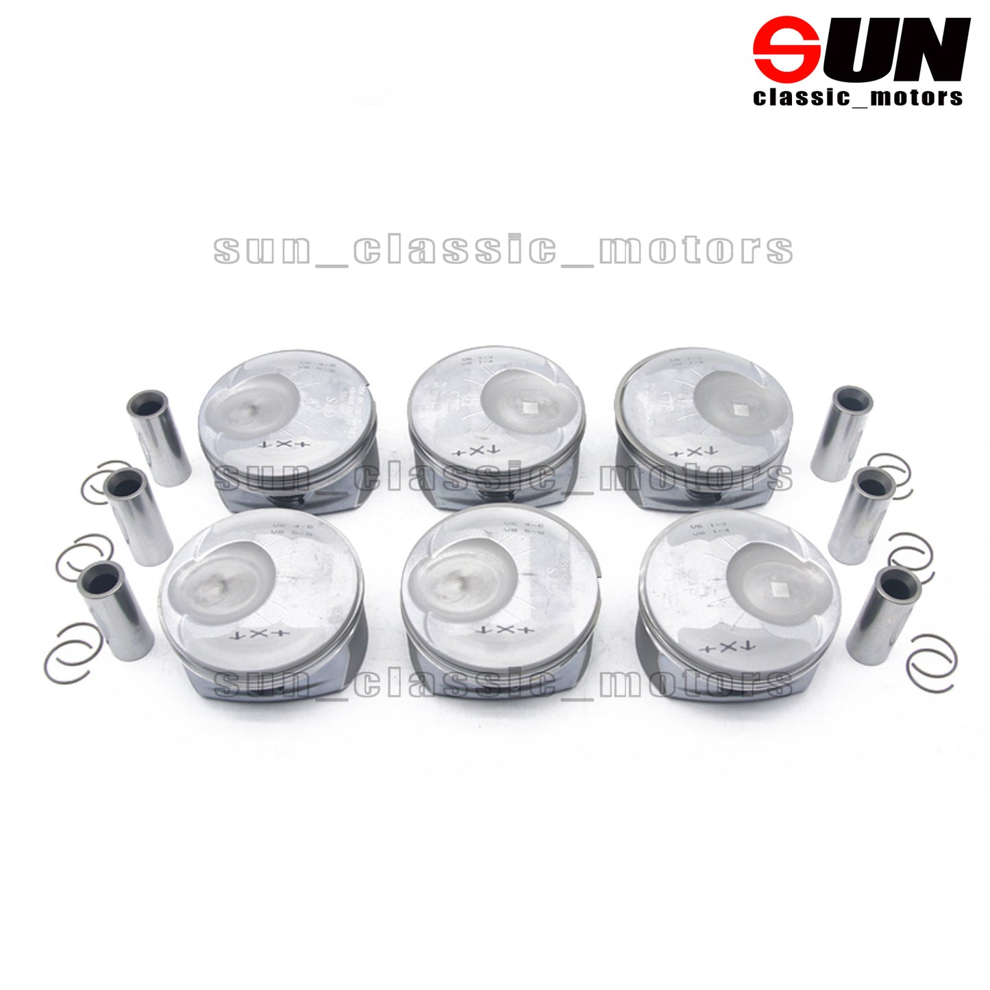 6-Piece Piston and Ring Set for Panamera 970 3.6L V6 M46.20 M46.40-