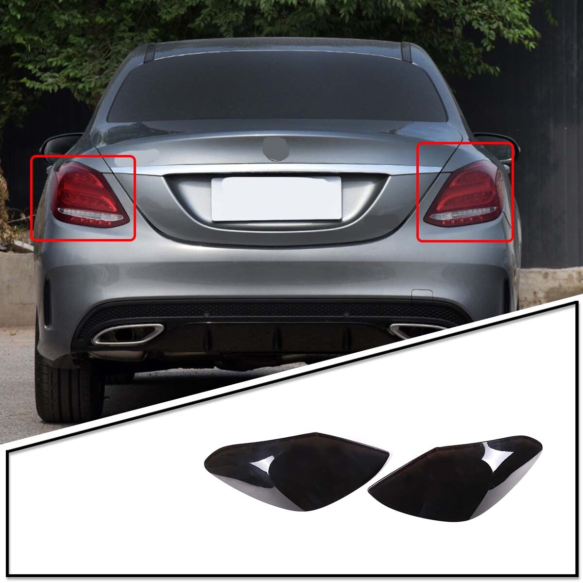 4-Pack ABS Chrome Tail Light Trim Ring for Corvette C6 2005-2013- v