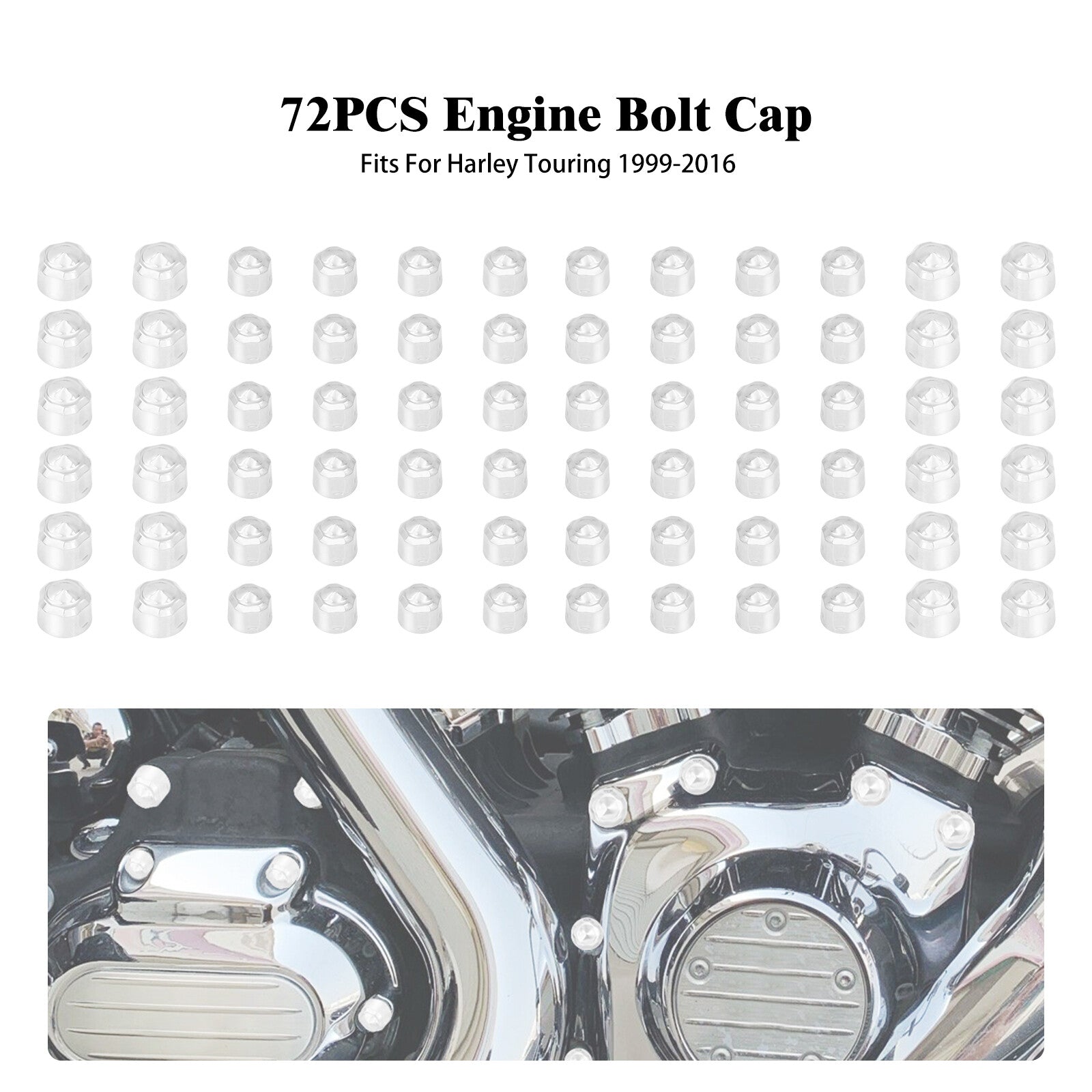 Chrome Engine Topper Bolt Cover Caps for Harley Touring Road Electra Glide 99-16