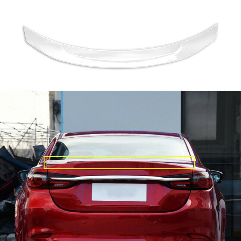for Mazda 6 Atenza 2017-2019 White Rear Trunk Boot Spoiler Tail Wing Flap Guard