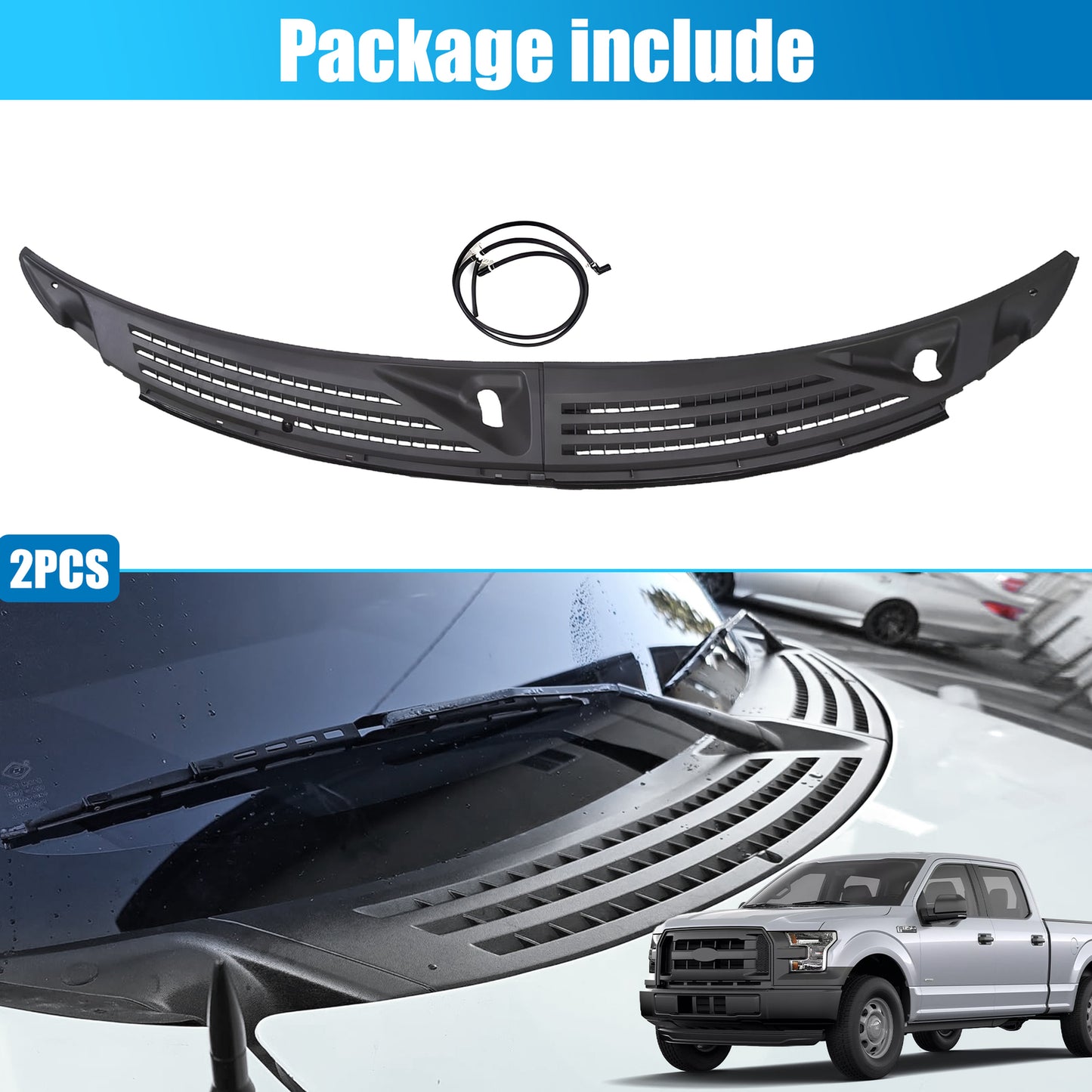 BL3Z15022A68A Windshield Wiper Cowl Cover Panel W/ Seals For 09-2014  for ford  F150