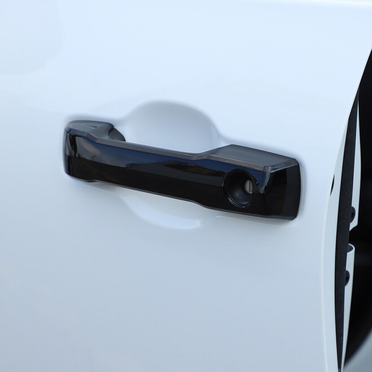 4¡ÁGloss Black ABS Outer Side Door Handle Panel Cover For T@yota Tundr@ 2022 2023