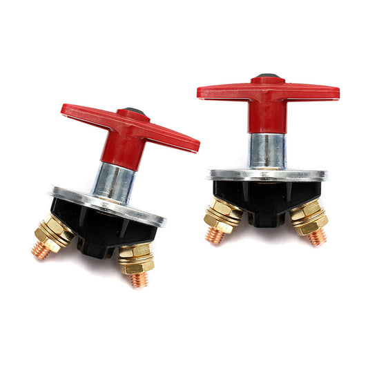 2-Pack Battery Isolator Disconnect, Power Cut-off, and Kill Switch Suitable for Cars, Boats, and Motorhomes n
