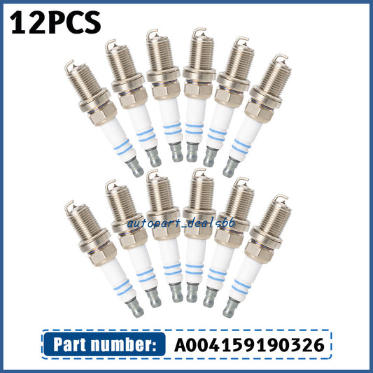 12PCS Spark Plugs F8DPP33 for Mercedes-Benz W163 W208 W210 W220 A004159190326 Q